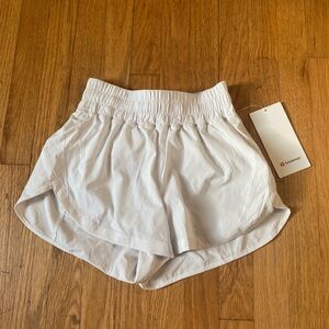Lululemon White Track That Shorts